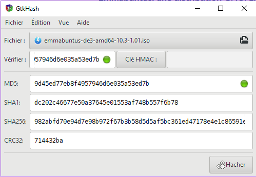somme md5 OK