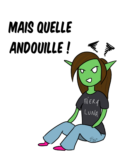 Petit Lutin dessinée en pantalon alors qu'on est en plein mois d'août : absurde !