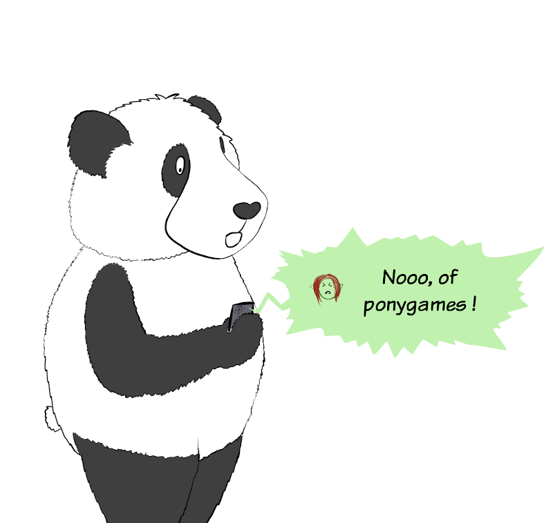 Petit Lutin replies : "Nooo, of ponygames, not polygamous !"