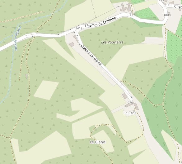 Capture d'écran d'OSM : chemin du Gland