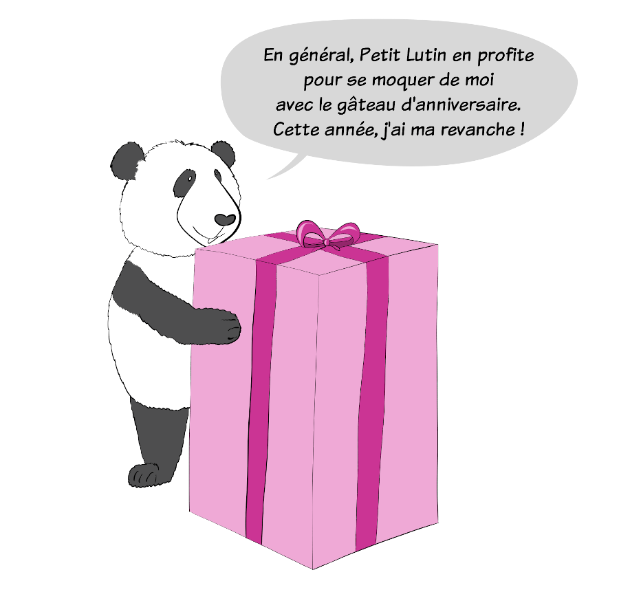 Il ajoute : "En général, Petit Lutin en profite pour se moquer de moi avec le gâteau d'anniversaire. Cette année, j'ai mas revanche !"