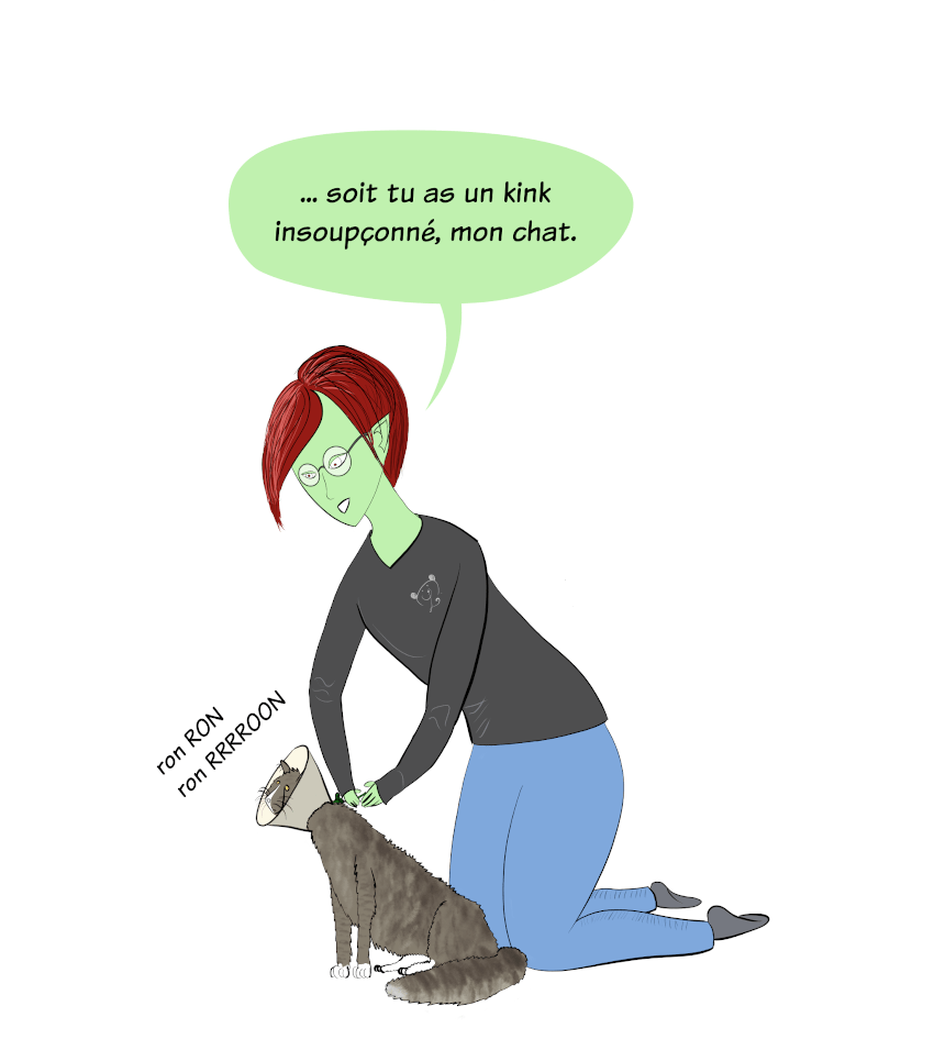 "... soit tu as un kink insoupçonné, mon chat."