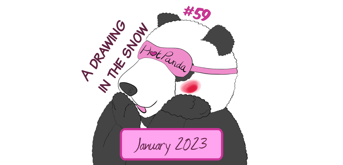 banner of the HotPandas, where Moustache the panda is blushing