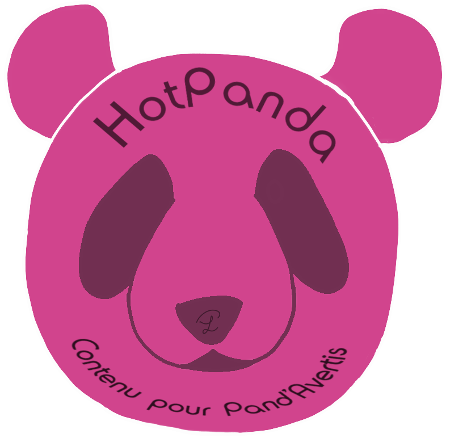 le premier logo des HotPandas, tout rose