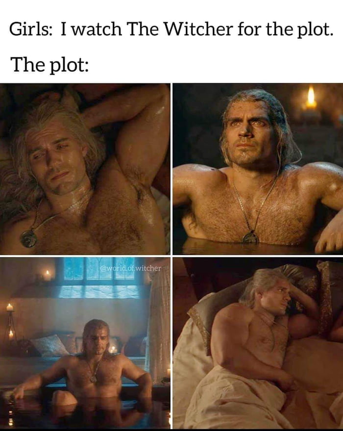 Girls "I watch The Witcher for the plot", the plot : photos de Geralt torse nu