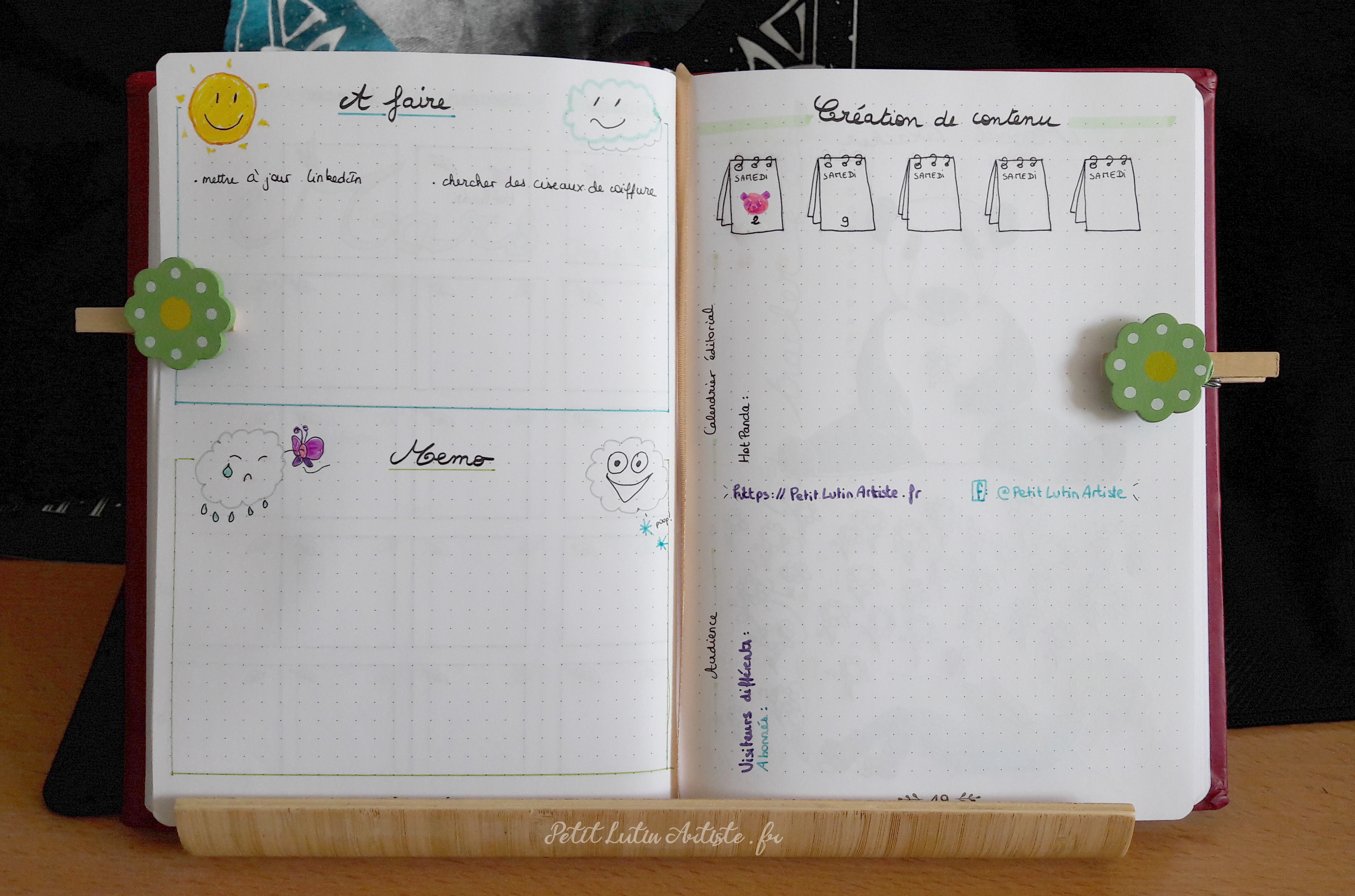 Belette Journal, mon bullet journal de mars 2019 - to-do list, memo, calendrier éditorial et suivi de mon audience