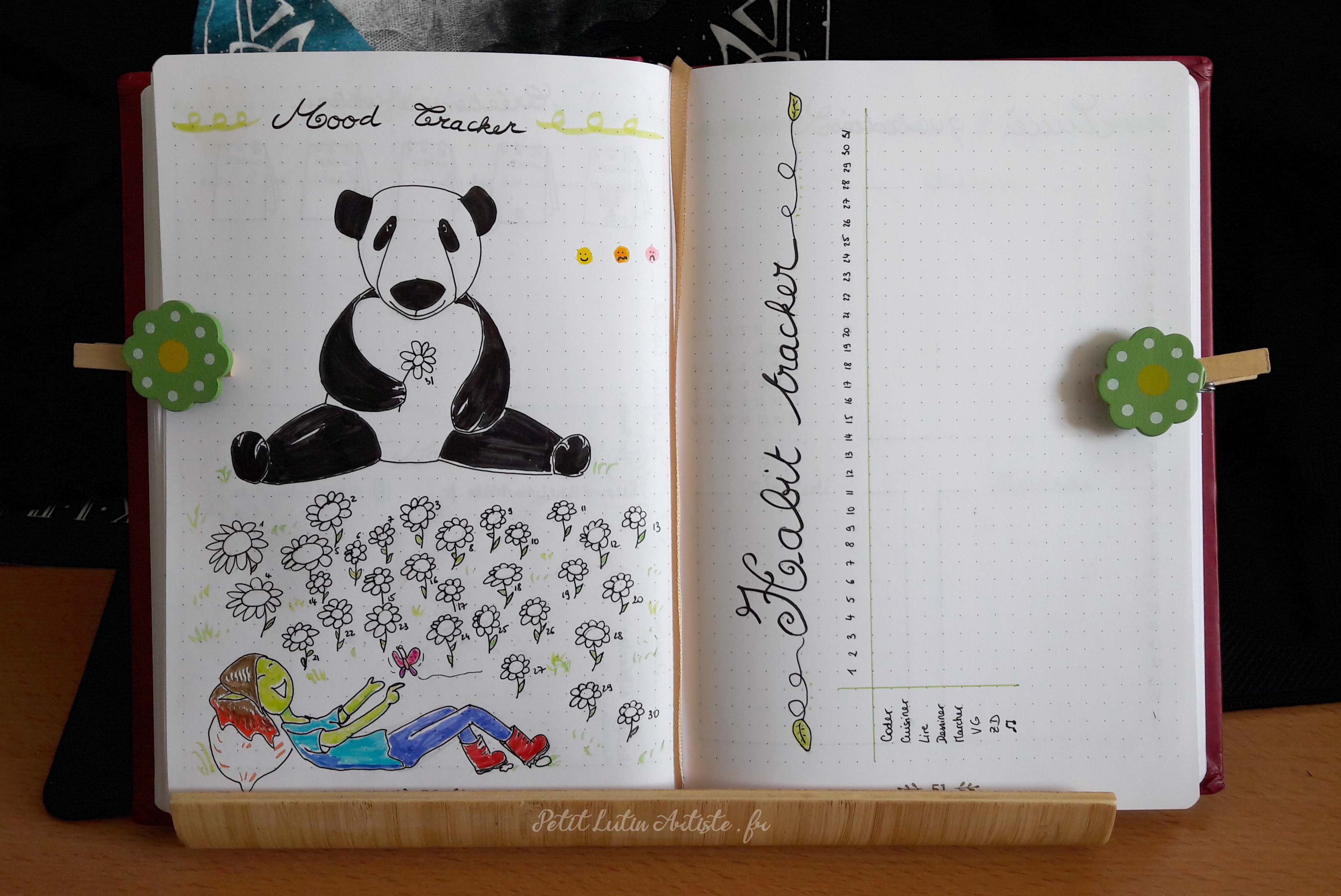 Belette Journal, mon bullet journal de mars 2019 - mood tracker et habit tracker