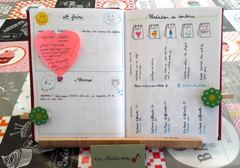 Belette Journal, mon bullet journal de mars 2019 - to-do list, memo, calendrier éditorial et suivi de mon audience