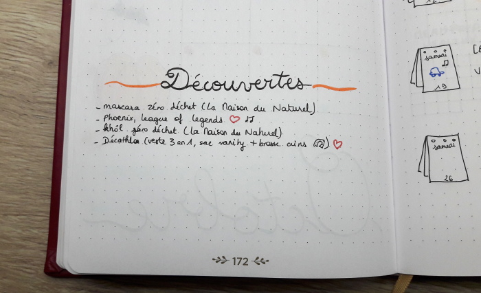 Belette Journal, mon bullet journal, découvertes d'octobre 2019