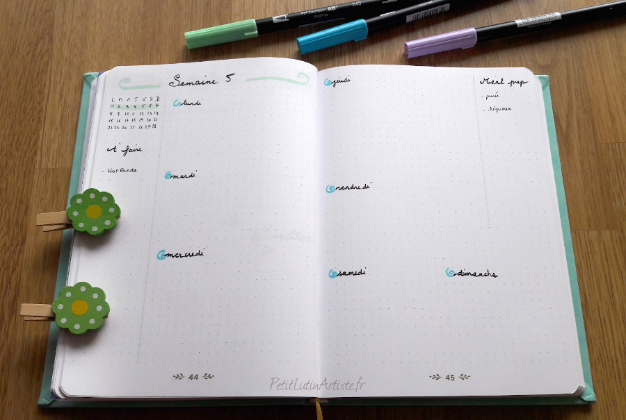 weekly log première semaine de février 2021 dans mon belette journal