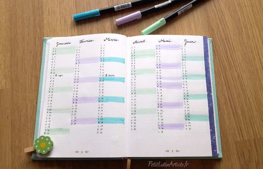calendrier 2021 de janvier à juin dans mon belette journal
