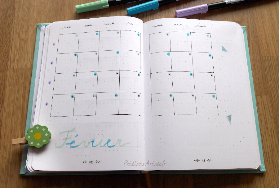 calendrier février 2021 dans mon belette journal