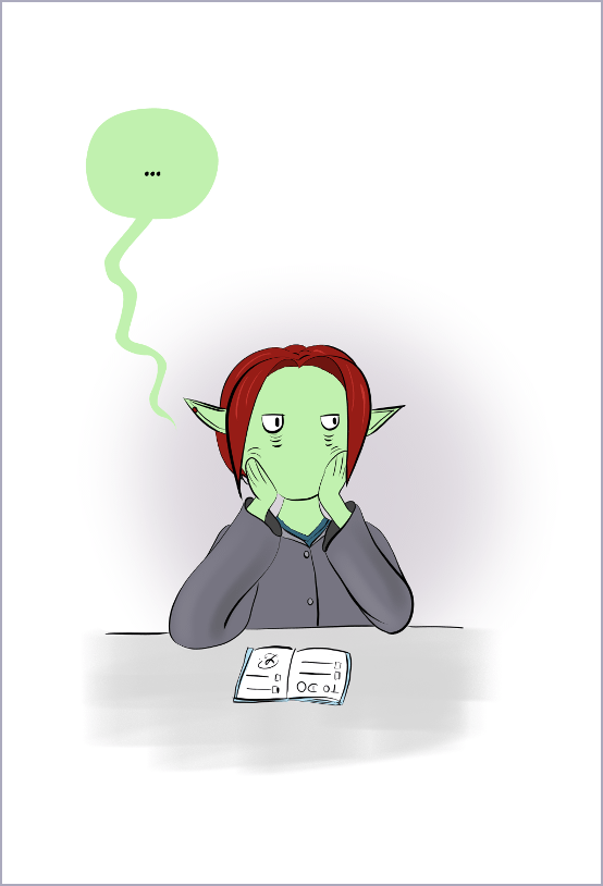 Case de BD : Petit Lutin, très fatiguée, voyant Moustache dormir, est songeuse.