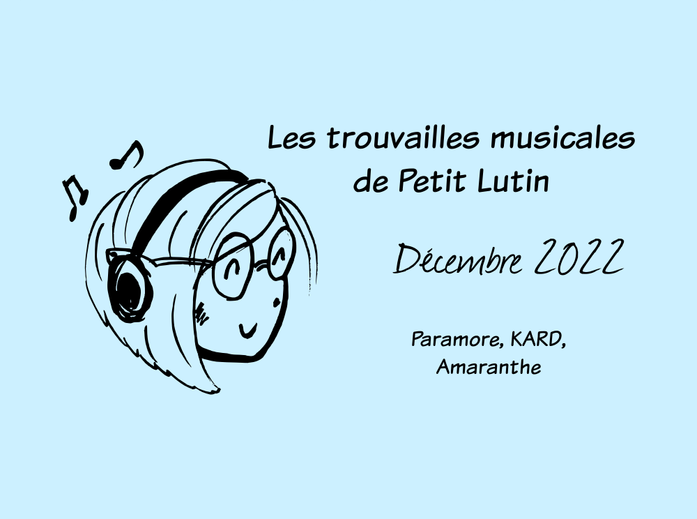 Petit Lutin qui écoute de la musique en souriant. C'est la bannière des Trouvailles musicales.