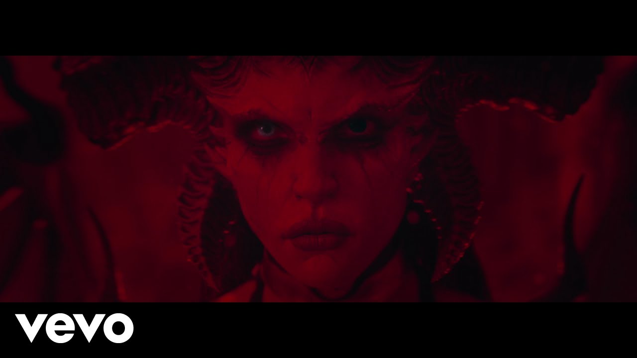 preview of the video clip Lilith from Diablo 4 with Halsey and Suga from BTS